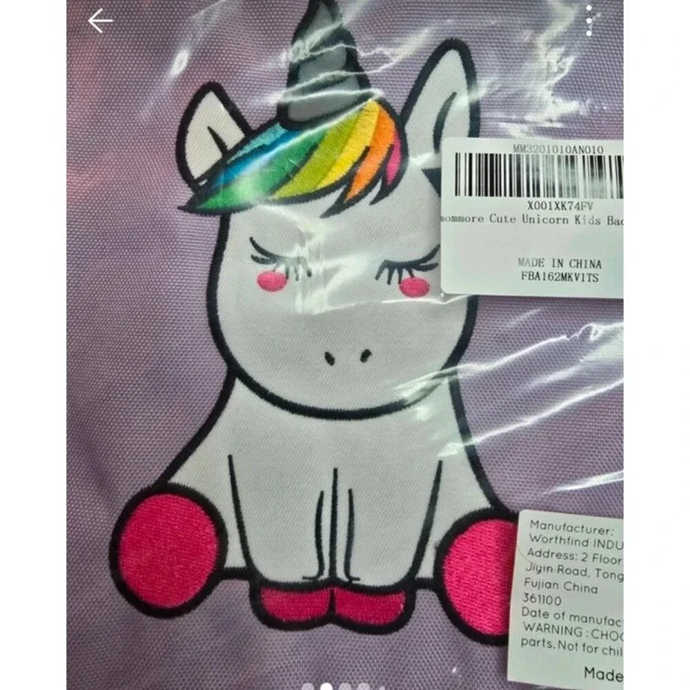 New Purpke Rainbow Unicorn Backpack Kawaii School Travel Bag